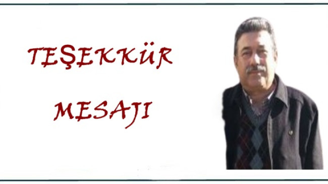 Mehmet Sıbıç Teşekkür Mesajı