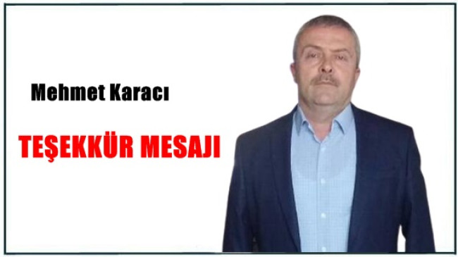 Mehmet Karacı Teşekkür Mesajı