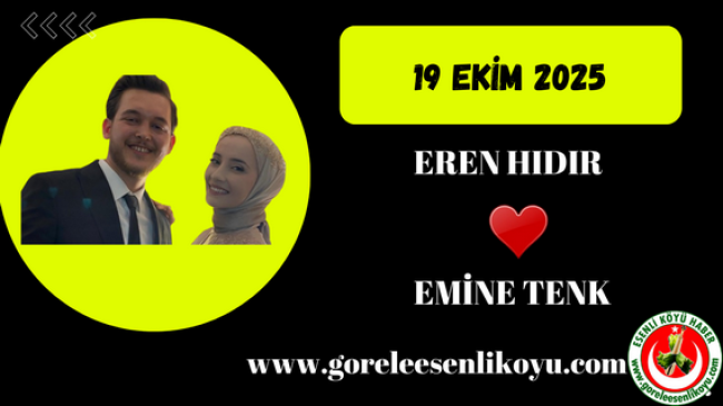 Eren Hıdır & Emine Tenk Çifti Evleniyor